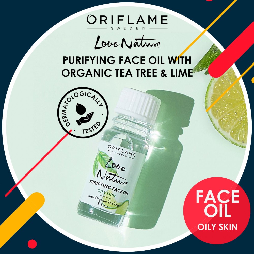 LOVE NATURE Purifying Face Oil with Organic Tea Tree & Lime
